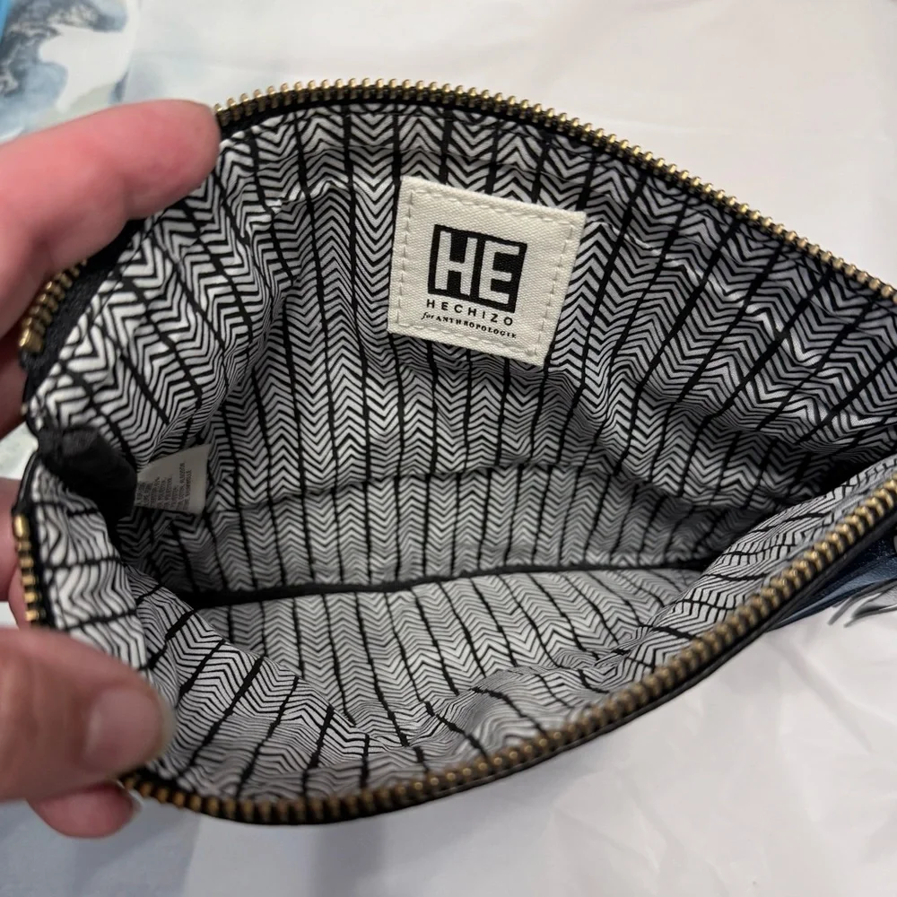 Anthropologie Vegan Black Clutch Ceramic Tassels Hechizo for Anthropologie